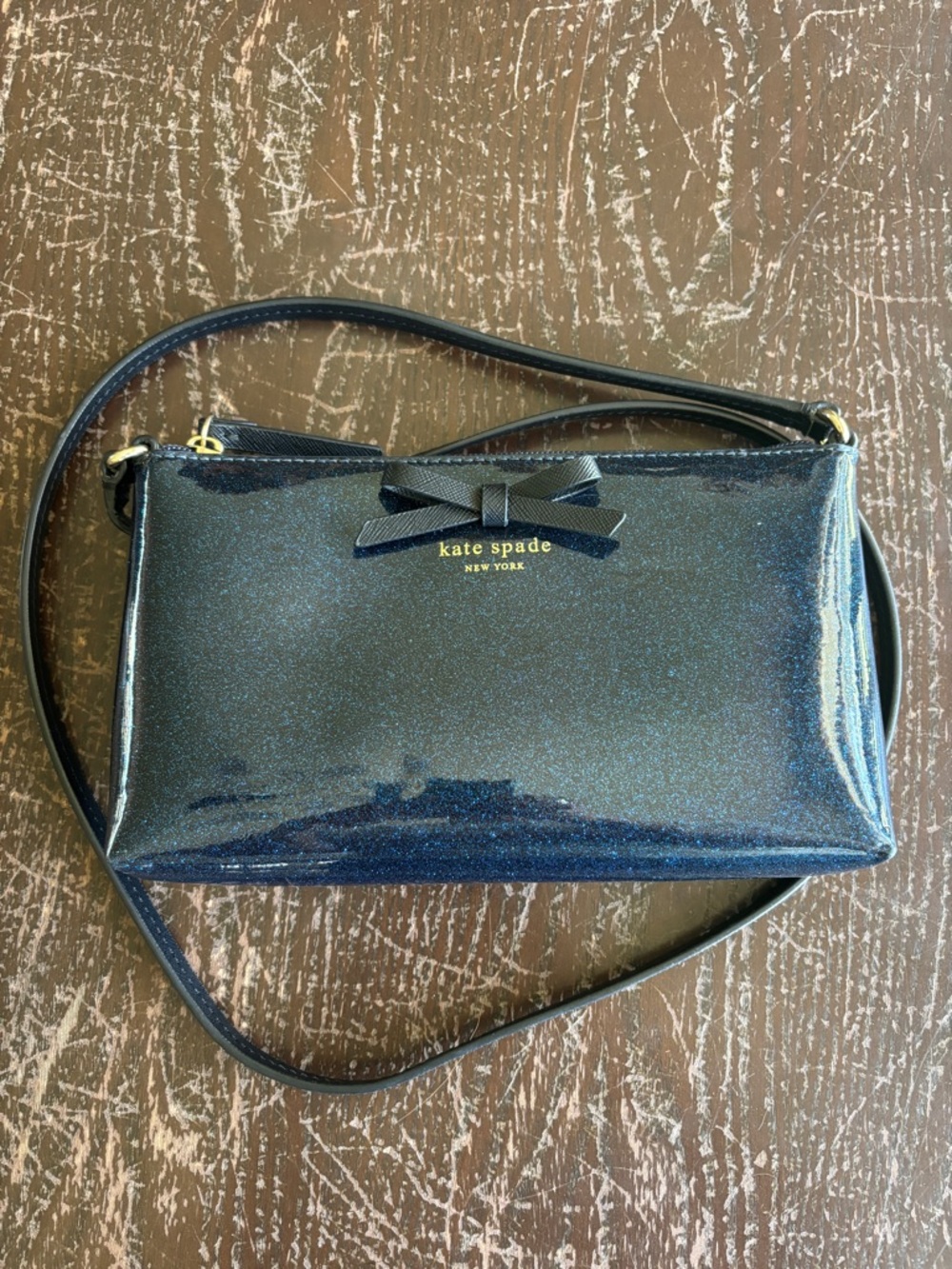 Kate Spade New York Amy Mavis Street Blue Glitter Crossbody